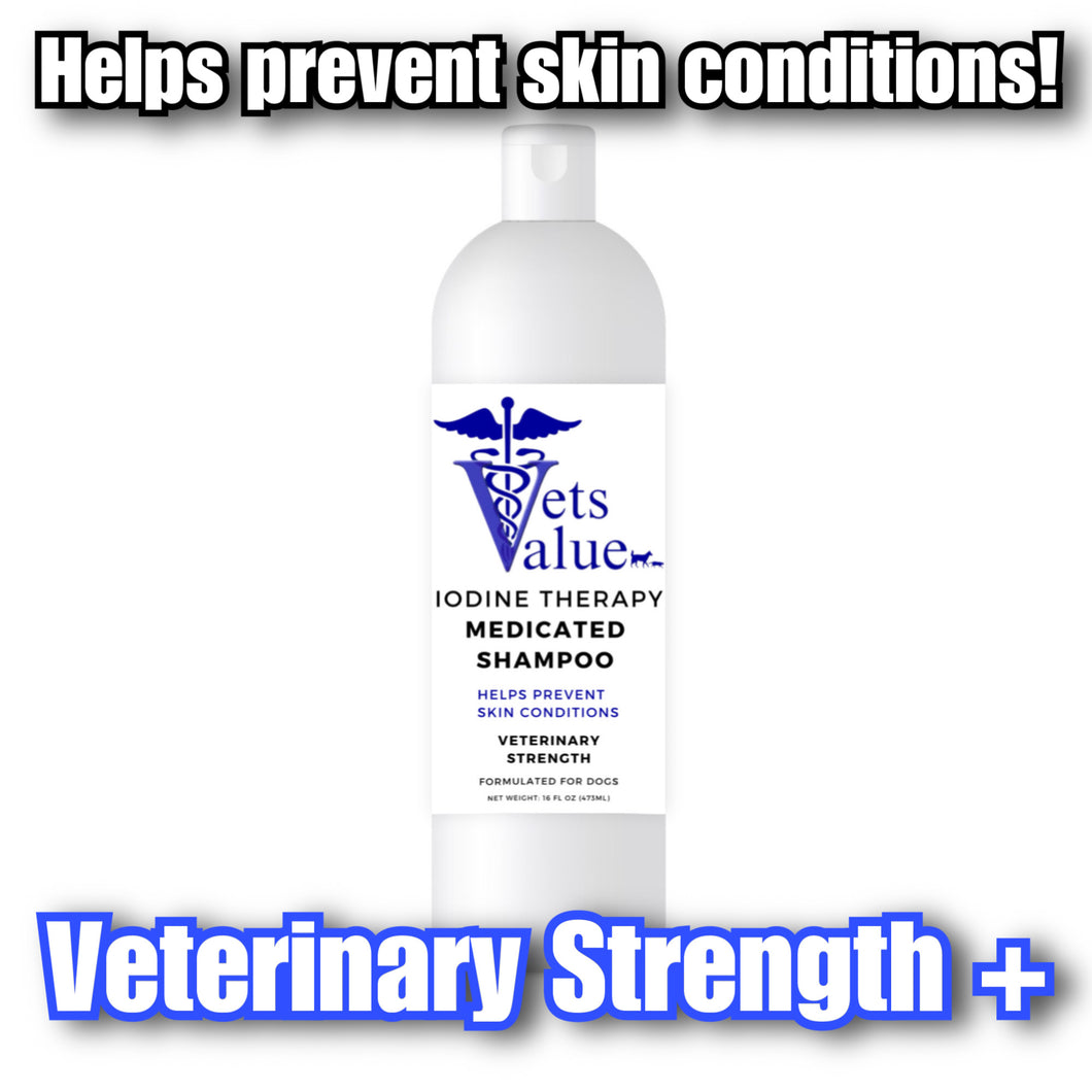 Medicated Dog Shampoo (Veterinary Strength) Iodine Therapy Large 16 oz.