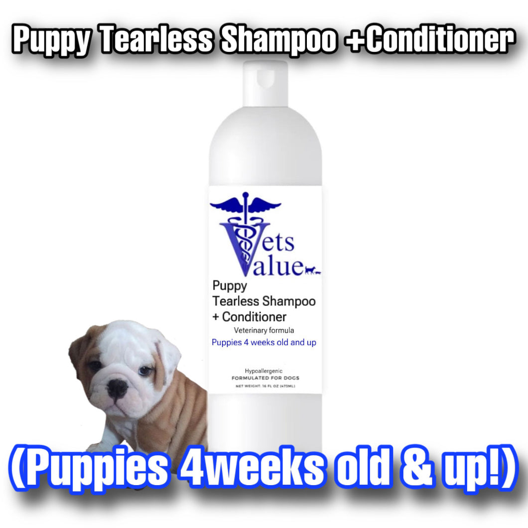 Puppy tearless Shampoo +Conditioner (4weeks old & up!) (Hypoallergenic) 16oz