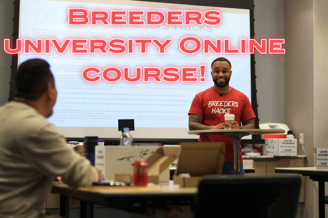 Pre-Sale! Breeders University Online Course/Mentorship! (Only 9 out of 20 spots available!)