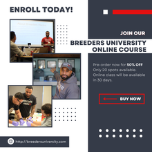गैलरी व्यूवर में इमेज लोड करें, Pre-Sale! Breeders University Online Course/Mentorship! (Only 9 out of 20 spots available!)
